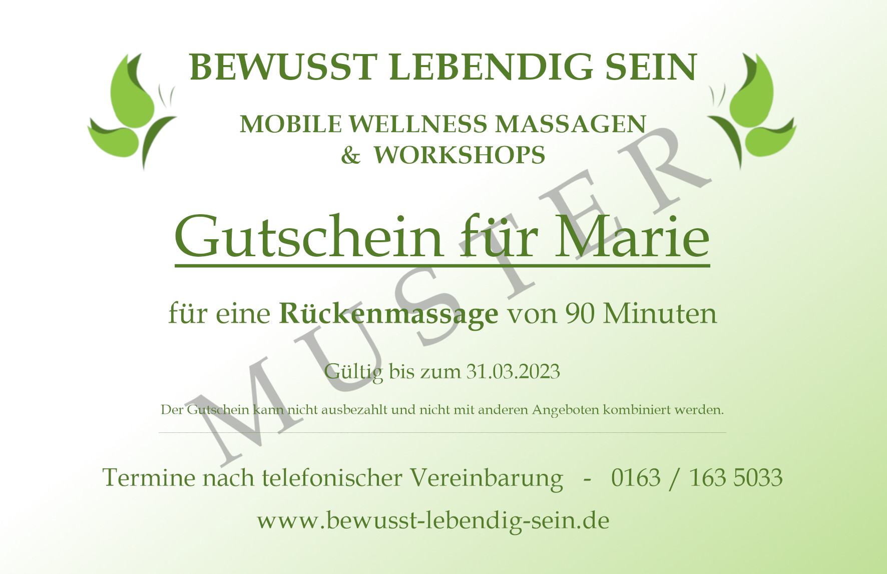 Gutschein Muster 1